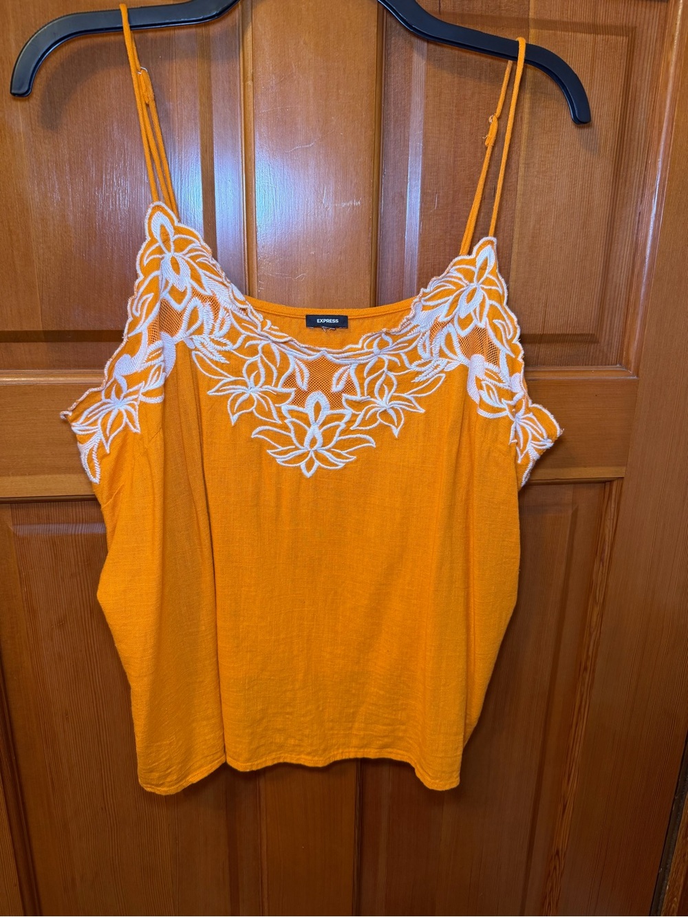 Express Orange Floral Applique Cami XL